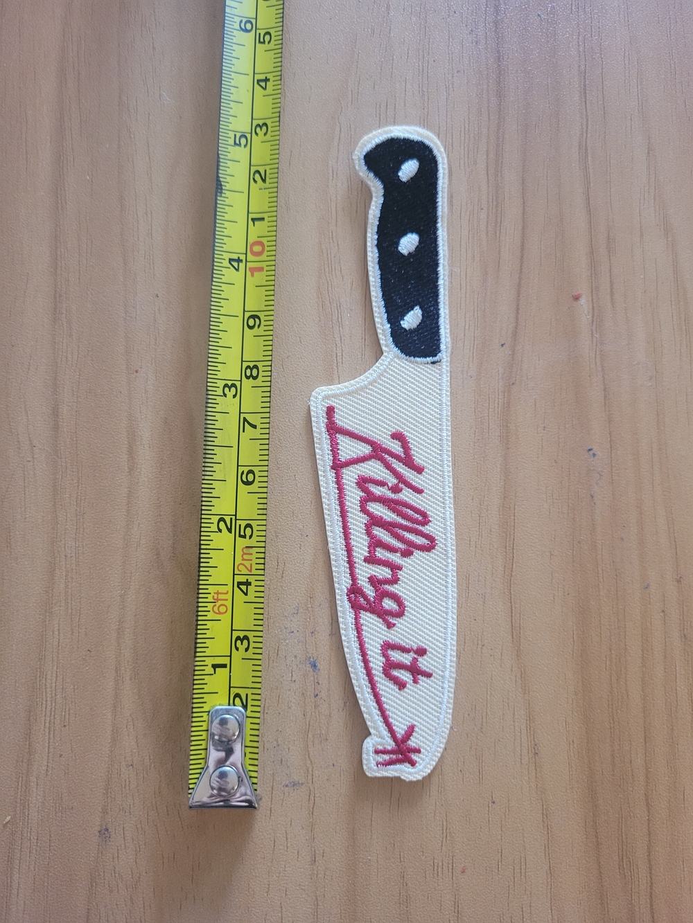 🎃BUY 2 GET 1 FREE🎃Embroidered Cream & Black Knife Patch